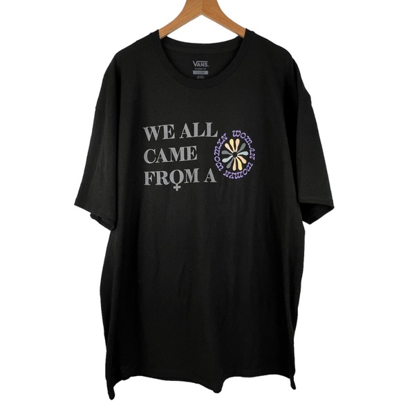 New VANS T-Shirt We All Came From A Woman XXL Black - Picture 3 of 5